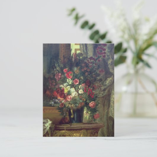 Vase van Bloemen op een Console, 1848-49 Briefkaart (Staand voorkant)