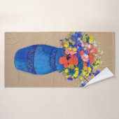 Vase van bloemen, Redon Badhanddoek (Badhanddoek)