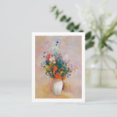 Vase van bloemen, Redon Briefkaart (Staand voorkant)