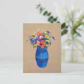 Vase van bloemen, Redon Briefkaart (Staand voorkant)