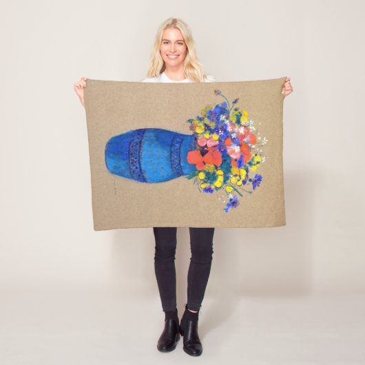 Vase van bloemen, Redon Fleece Deken (In situ)
