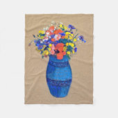 Vase van bloemen, Redon Fleece Deken (Voorkant)