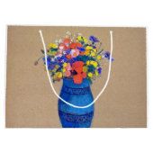 Vase van bloemen, Redon Large Gift Bag Groot Cadeauzakje (Achterkant)
