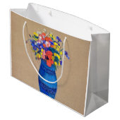 Vase van bloemen, Redon Large Gift Bag Groot Cadeauzakje (Achterkant Gekanteld)
