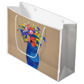 Vase van bloemen, Redon Large Gift Bag Groot Cadeauzakje (Voorkant Gekanteld)
