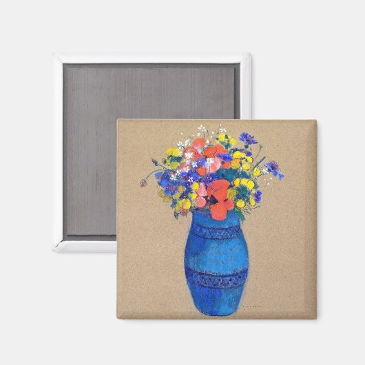 Vase van bloemen, Redon Magneet (Voorkant / Achterkant)