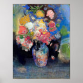Vase van bloemen, Redon Poster (Voorkant)