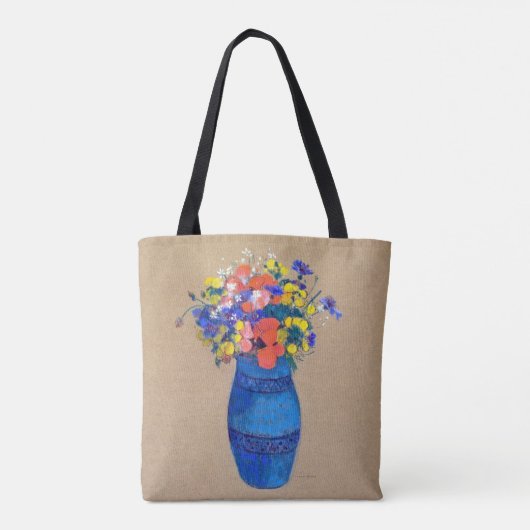 Vase van bloemen, Redon Tote Bag (Achterkant)