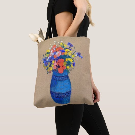 Vase van bloemen, Redon Tote Bag (Dichtbij)