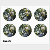 Vase van bloemen ronde sticker (Vel)