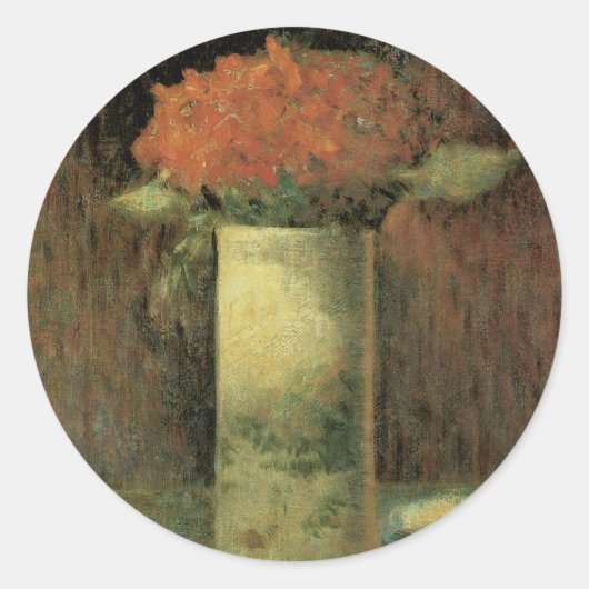 Vase van bloemen ronde sticker (Voorkant)