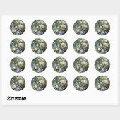 Vase van bloemen ronde sticker (Vel)