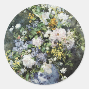 Vase van bloemen ronde sticker
