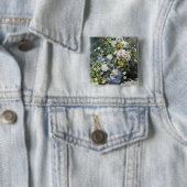 Vase van bloemen vierkante button 5,1 cm (In situ)