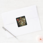 Vase van bloemen vierkante sticker (Envelop)