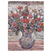 Vase van bloemen, Zinnias, door Maurice Prendergas Klembord (Achterkant)