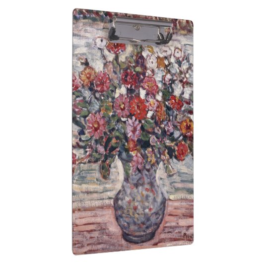 Vase van bloemen, Zinnias, door Maurice Prendergas Klembord (Rechts)