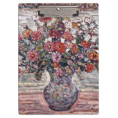 Vase van bloemen, Zinnias, door Maurice Prendergas Klembord (Voorkant)