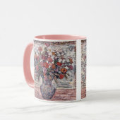 Vase van bloemen, Zinnias, door Maurice Prendergas Mok (Voorkant links)