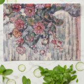 Vase van bloemen, Zinnias, door Maurice Prendergas Theedoek (Gevouwen)