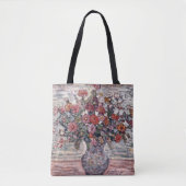 Vase van bloemen, Zinnias, door Maurice Prendergas Tote Bag (Voorkant)