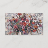 Vase van bloemen, Zinnias, door Maurice Prendergas Visitekaartje (Achterkant)