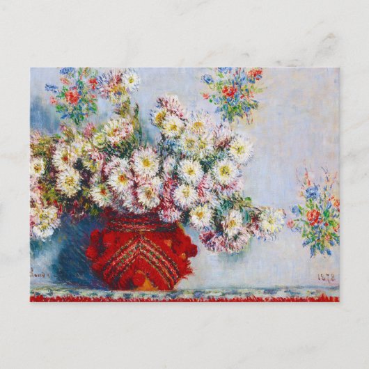 Vase van Chrysanthemums Claude Monet Briefkaart (Voorkant)