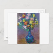 Vase van Chrysanthemums Claude Monet Briefkaart (Voorkant / Achterkant)