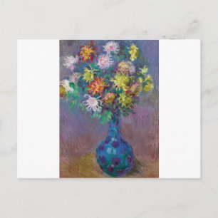 Vase van Chrysanthemums Claude Monet Briefkaart