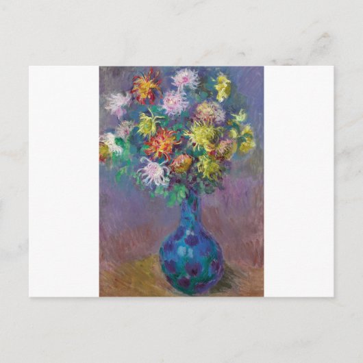 Vase van Chrysanthemums Claude Monet Briefkaart (Voorkant)