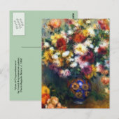 Vase van Chrysanthemums Fine Art van Renoir Briefkaart (Voorkant / Achterkant)