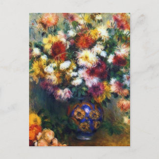 Vase van Chrysanthemums Fine Art van Renoir Briefkaart