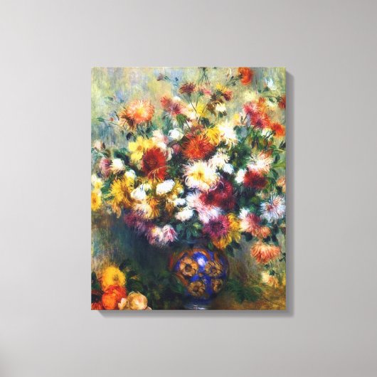 Vase van Chrysanthemums Renoir Fine Art Canvas Afdruk (Voorkant)