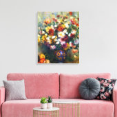 Vase van Chrysanthemums Renoir Fine Art Canvas Afdruk (Insitu (Woonkamer))