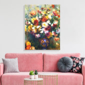 Vase van Chrysanthemums Renoir Fine Art Canvas Afdruk (Insitu (Woonkamer))