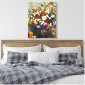 Vase van Chrysanthemums Renoir Fine Art Canvas Afdruk (Insitu (Slaapkamer))