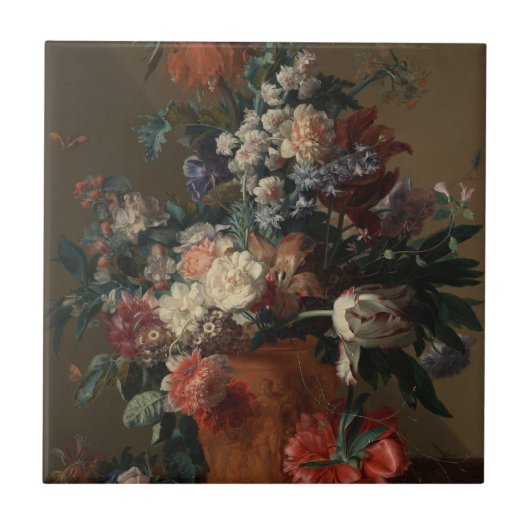 Vase van de bloemen - Jan van Huysum Tegeltje (Voorkant)