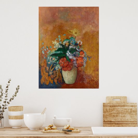 Vase van de bloemen Odilon Redon Franse olieverf Poster (Keuken)