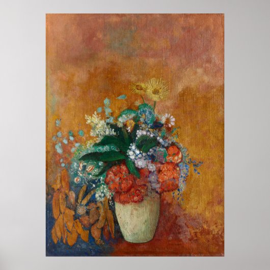 Vase van de bloemen Odilon Redon Franse olieverf Poster (Voorkant)