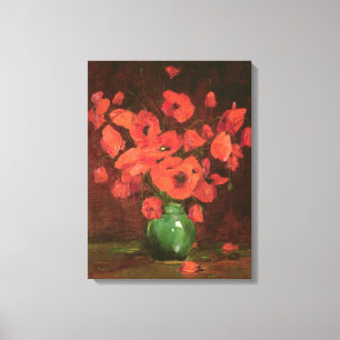 Vase van de Druk van de Bloemen Canvas Afdruk