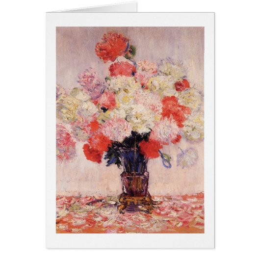 Vase van de Peonies Claude Monet Note Kaart (Voorkant)
