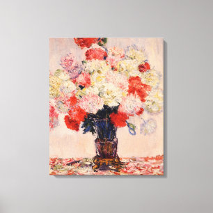 Vase van de Peonies Monet Fine Art Canvas Afdruk