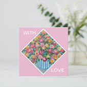 Vase van de rozen kaart (Staand voorkant)