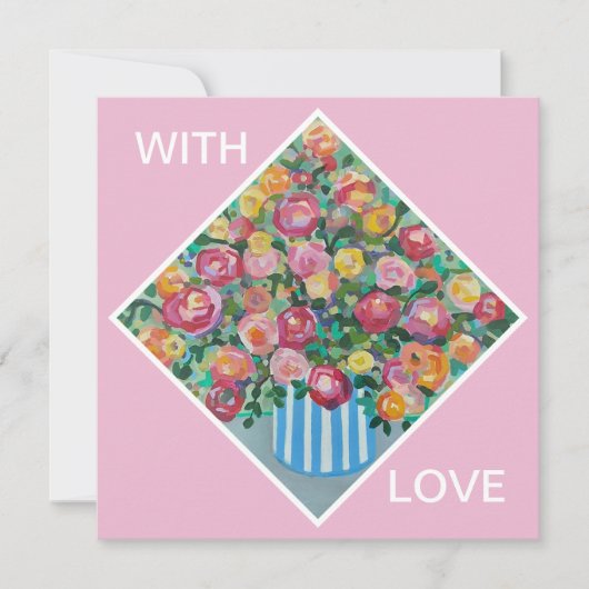 Vase van de rozen kaart (Voorkant)