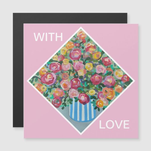 Vase van de rozen kaart (Voorkant / Achterkant)