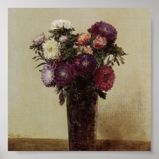 Vase van het Poster van de Bloemen Fantin-Latour (Voorkant)
