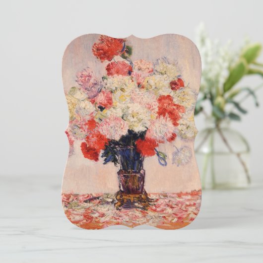 Vase van het Vrijgezellenfeest van de Peonies Mone Kaart (Staand voorkant)