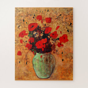 Vase van papavers door Odilon Redon Jigzaag Puzzle Legpuzzel