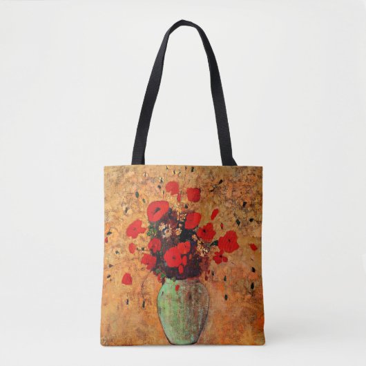 Vase van papavers door Odilon Redon Tote Bag (Voorkant)