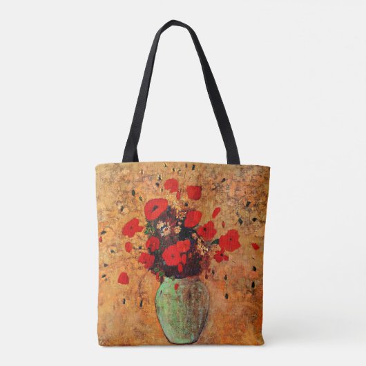 Vase van papavers door Odilon Redon Tote Bag (Achterkant)